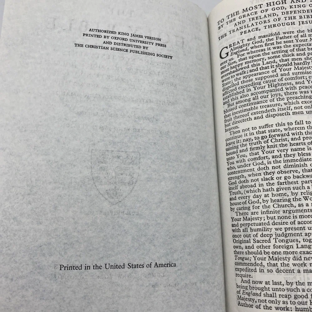 Vintage KJV HOLY BIBLE Self‎ Pronouncing New Topaz Standard HC Oxford Press